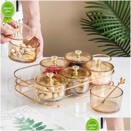 Decorative Plates Ins Fruit Dessert Snacks Serving Platter Glasses Bowl With Lid Party Candy Nuts Salad Dishes Plate Cake Food Kitch Dh1Sw