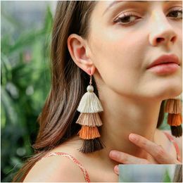 Dangle & Chandelier Contrast Colour Mtilevel Line Tassel Earrings Dangle Bohemia Women Ear Rings Cuff Chandelier Fashion Jewellery Will A Dhqqv