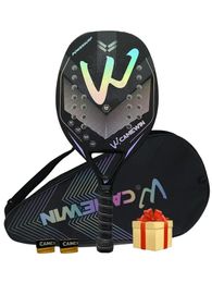 Tennis Rackets 3K Camewin Full Carbon Fibre Rough Surface Beach Tennis Racket With Cover Bag Send Overglue Gift Presente In Stock 231122