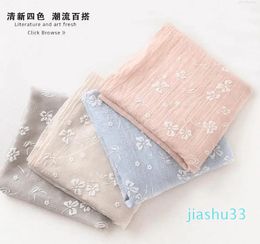 Scarves Fashion Cotton And Linen Pastoral Scarf Women's Literary Sweet Floral Sunscreen Autumn Travel Shawl Thin Model
