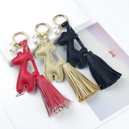 New Fashion PU Leather Key Chains Rings for Women Girls Tassels Keychains Jewellery Mini Handbag Keyring Holder Bag Gifts