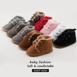First Walkers Snow Baby Booties Shoes Boy Girl Crib Winter Warm Cotton Antislip Sole born Toddler 231122