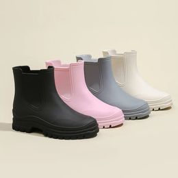 Rain Boots Women Chelsea Rain Boots Woman Simple Fashion Galoshes Waterproof Rubber Non-slip Rainshoes Fishing Water Shoes Botas De Mujer 231122