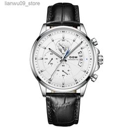 Wristwatches DOM Men's Watch Stainless Steel leather Quartz Watch Men's Business Watch Glow-in-the Dark Men's Casual WatchQ231123