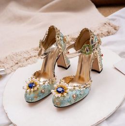 Red Blue Court Wedding Bridal Dress Shoes Rhinestone Silk Lady Evening Party Shoes Fashion Summer Gladiators Shoes