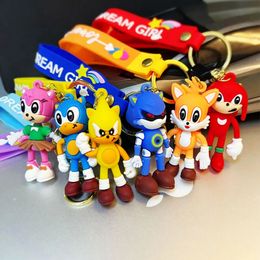 Wholesale Sonic Hedgehog 39 kinds of toys Keychain backpack pendant cute small gift