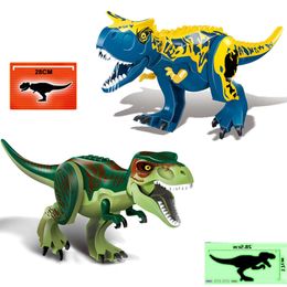 New Locking Blocks Jurassic Dinosaurs World Tyrannosaurus Rex Wyvern Velociraptor Building Blocks Dinosaur Toys Children Boys Gifts