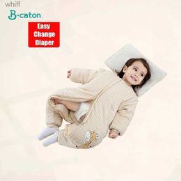 Towels Robes Cotton Kids Baby Sleeping Bag Infants Toddle Autumn Winter Thicken Warm Cotton Detachable Sleepwear Children Pyjama JumpsuitL231124