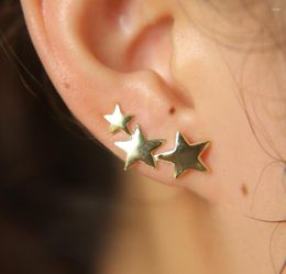 Stud Earrings Fashion 925 Sterling Silver Ear Cuff Christmas Gift Gold Sweep Star Earring