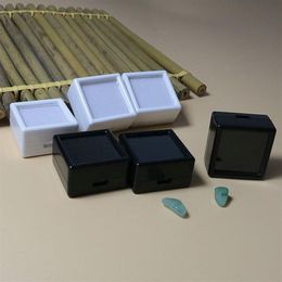 50PCS 3x3 Glass Diamond Gemstone Jewelry Display Case Opal Gem Stones Coin Beads Pendant Storage Holder Plastic Box2806