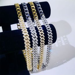 necklace for mens chain cuban link gold chains iced out Jewellery Hiphop14mm diamond splicing trendy Cuban chain full diamond necklace large gold chain