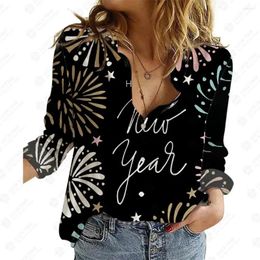 Women's Blouses Vetement Femme Summer Design 3D Print Long Sleeve Big Size Ladies Shirts All Season Beach Style Loose Fit Slight Strech Full