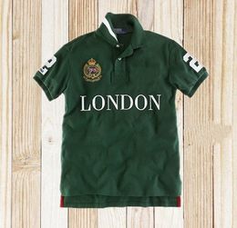LONDON Short sleeved polos shirt men's T-shirt city version 100% cotton embroidery men's S-5XL