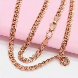 Chains 585 Purple Gold Necklaces In Luxury Plated 14K Rose Men's And Women's Clavicle Chain Simple Party Jewellery Accessories