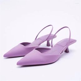 Sandals Summer Elegant Women Pumps Poined Toe Single Shoes Stiletto Heel Mid-heeled Party Wedding Luxury For