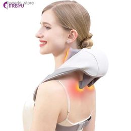 Massaging Neck Pillowws Upgraded 6-head Shoulder and Neck Massager with Infrared Thermal Massage to Alleviate Shoulder and Neck Tightness Q231123
