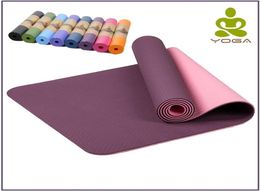 6MM TPE Nonslip Yoga Mats For Fitness Tasteless Brand Pilates Mat 8Color Gym Exercise Sport Mats Pads with Yoga Bag Yoga Strap 209118891