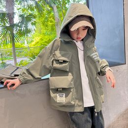 Boys' outerwear Spring and Autumn 2023 New Children's Autumn Top Mid size Children's Autumn Charge Coat