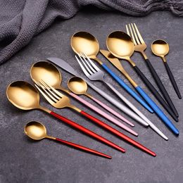 Dinnerware Sets Stainless Steel Cutlery Set Silverware Tableware Dinner Spoon Fork Knife Drop