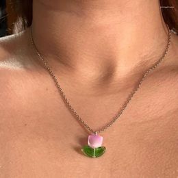 Pendant Necklaces Graceful Floral Necklace Versatile Flower Trendy Dainty Clavicle Chain Jewelry For Daily Wear Date Party