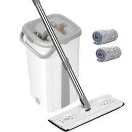 Mops Magic Cleaning Mops Free Hand Mop with Bucket Drop Floors Squeeze Flat Mop with Water Home Kitchen Floor Cleaner 231122