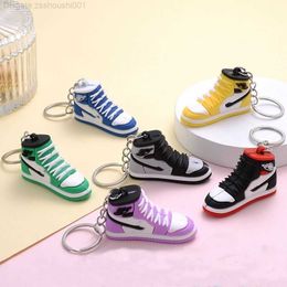 Keychains Lanyards Hot Sale Soft Pvc 3D Mini Sports Sneaker Keychain Designer New style Trainer Keyrings Resin Shoe Key Chain Accessories NDOL