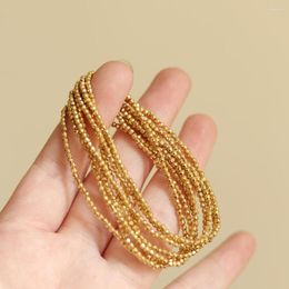 Strand MODAGIRL 18K Gold Plated Spheres Disco Ball Bracelet Mini 2mm Faceted Moon Cut Stacking Bead Women Layering Jewelry