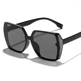 Sunglasses Fashionable Thin Glitter Patch Trend 2023 Small Fragrance Wind Glasses Sunshade Men And Women All-purpose Retro