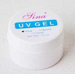 3 X 12 oz Pink Clear White UV Gel Nail Art Builder Set Glue False Tips3934765