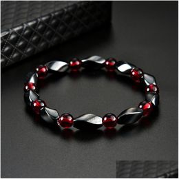 Beaded Health Magnetic Hematite Bracelet Twisted Beaded Strands Wristband Bangle Cuff For Women Men Power Healthy Fashion Jewelry 1625 Dhbws