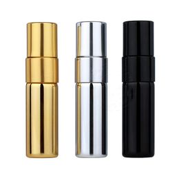 3ml Mini Perfume Bottle Aluminium Spray Atomizer Bottles Sample Empty Gold Silver Black Glass Vials SN4513