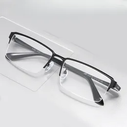 Sunglasses Frames 57 54mm Men's Titanium Glasses Frame Fashion Half Eyeglasses Myopia Business Optics Prescription Lens Men Eyewear