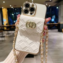 Goddess Luxury Leather Design iPhone Case Luxury Oblique Shoulder Mirror Card Case iPhone Case iPhone 15 Pro Max 11 12 13 14 15 Plus