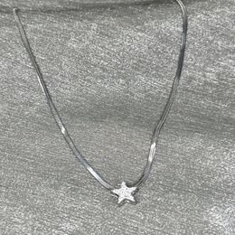 Chains Pentagram Choker Star Necklaces Pendant Girl Women Y2k Jewelry Copper Material Gift For Girlfriend