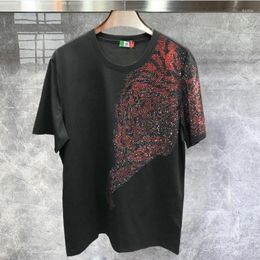 Men's T Shirts High Quality Animal Rhinestones Men Tshirt 2023 Summer Top O-neck Short Sleeve T-shirt Social Club Outfits Tee Shirt Homme