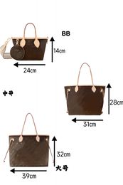 Tote Çanta Kadın Tasarımcı Çanta Luxurys Orijinal Deri Çantalar Alışveriş Büyük Tote Kadın Çantası Kart Sahibi Cüzdan Moda Büyük Kahverengi Omuz Asla Torbalar 31cm A3