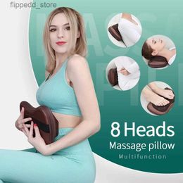 Massaging Neck Pillowws 8 Head Massager Pilow Electric Neck and Back Massage Heating Kneading Infrared Pillow Use In Car And Home Q231123