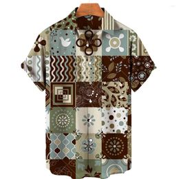 Men's T Shirts High Quality Luxury Hawaii Dazn Holiday Beach Floral Shirt Elegant Men Top Sale Ethnic Style Clothing 2023