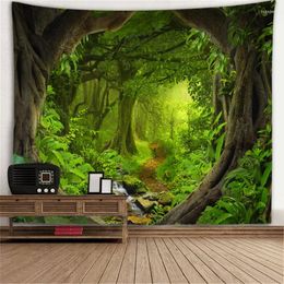 Tapestries Window Scenery Mural Tapestry Wall Background Cloth Tree Hole Furnace Hanging Large