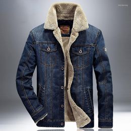 Mens Jackets 2023 Winter Men Denim Jacket Warm Coat Jeans Velvet Outwear Garment Fashion 4XL