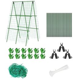 Other Garden Tools Cucumber Trellis Set AFrame for Vegetable Plant Grow Supports Fit Climbing Detachable 48x48Inch with Net and Clips 230422