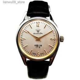 Wristwatches Genuine Shanghai Mechanical Watch Manual Winding 17 Diamond Retro Fashion Waterproof Mens Watch Religio Masculino Watche for MenQ231123
