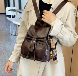 School Bags Women Korean Fashion Pu Leather Backpacks Large Capacity Travel Backpack Ladies Casual Shoulder Bag Totes