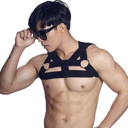 Men's Sexy Harness Elastic BDSM Bondage Chest Halter Body Neck Belt Exotic Lingerie Fetish Costumes Shoulder Band