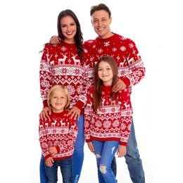 Family Matching Outfits Xmas Pyjamas Family Mom and Daughter Matching Clothes Cotton Sweater Merry Christmas Print Matching Christmas Outfits for Family 231123