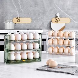 Storage Bottles Egg Box Large Capacity Automatic Rolling Rack With Date Dial Refrigerator Organiser Food Containers Kitchen Basket