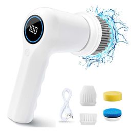 Vacuums Electric Spin Scrubber Power Cordless Cleaning Brush Shower for Bathroom Floor Car Wheel Tub Tile 4 Heads 231123