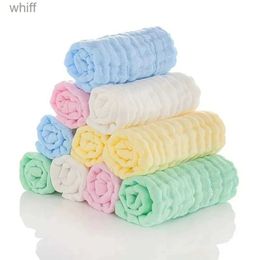 Towels Robes 1-5Pcs 25x25cm Baby Towel Bath Towels Face Washcloth Muslin Squares Cotton Hand Wipe Gauze for Bathing Feeding Kids HandkerchiefL231123