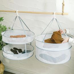 Hangers Creative Clothes Drying Basket Underwear Hanging Net Pocket Cardigan Tiled Rack Socks Bag