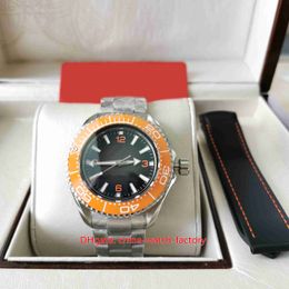 VS Factory Mens Watch 45.5mm GMT Ultra Deep 600M Diving Orange Ceramic Bezel 904L Steel Watches CAL.8912 Movement Mechanical Automatic Men's Wristwatches Free Strap